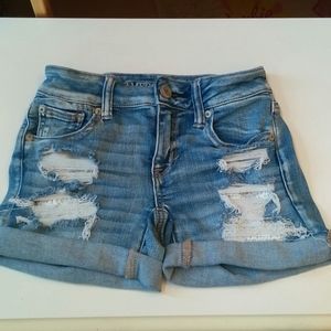 AEO "Next Level Stretch" Mid-wash Short Short